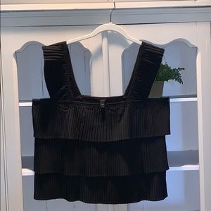 J Crew Pleated Ruffle Tank Top